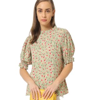 FIG Floral Print Top with Puff Sleeves at Rs.343